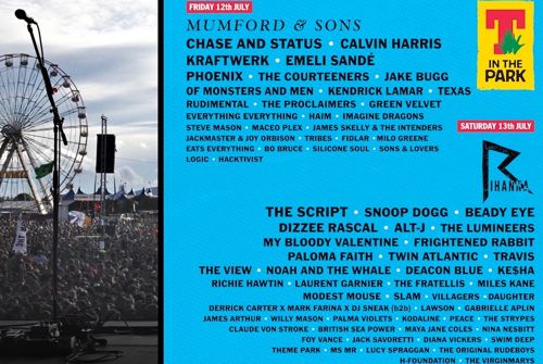 T in the Park line-up