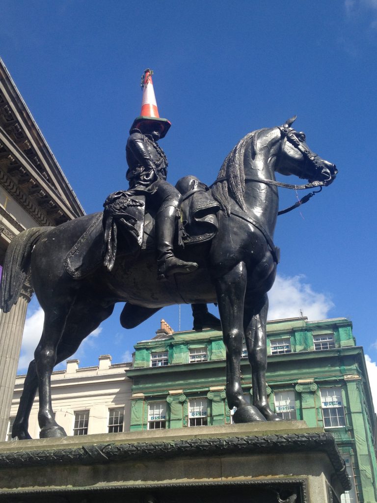 The Duke of Wellington, complete with cone