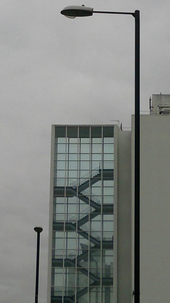 Multi-storey car park seen from outside