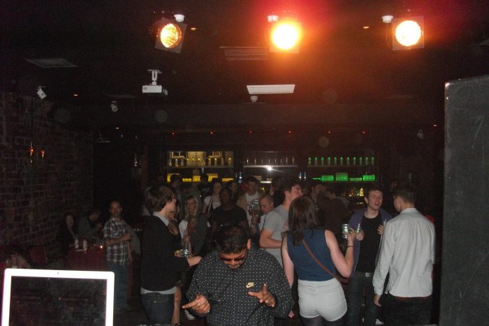 A crowded club room