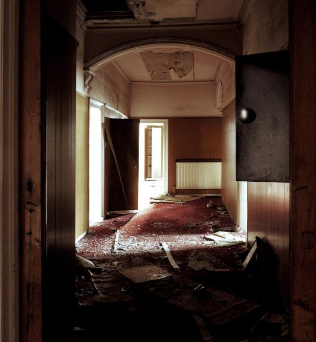 Crumbling interior of the Lion Chambers. Photograph by Tom Donald