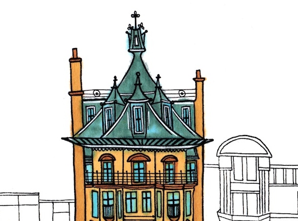 Artist Rae-Yen Song's impression of the twiddly Hatrack rooftop