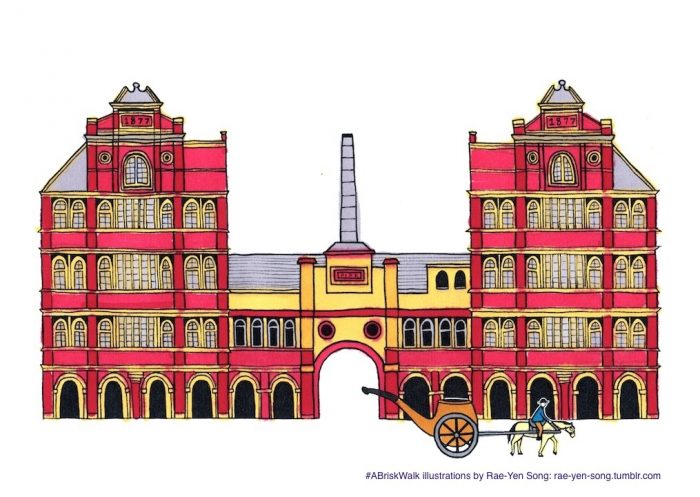 Culture and enterprise: hand drawn illustration of Clay Pipe Factory by Rae-Yen Song