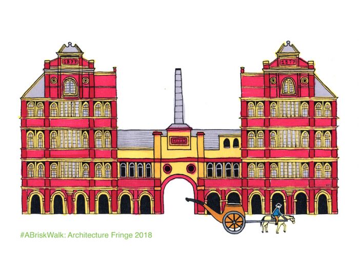 Clay Pipe Factory drawing from #ABriskWalk audio tour now part of Architecture Fringe 2018