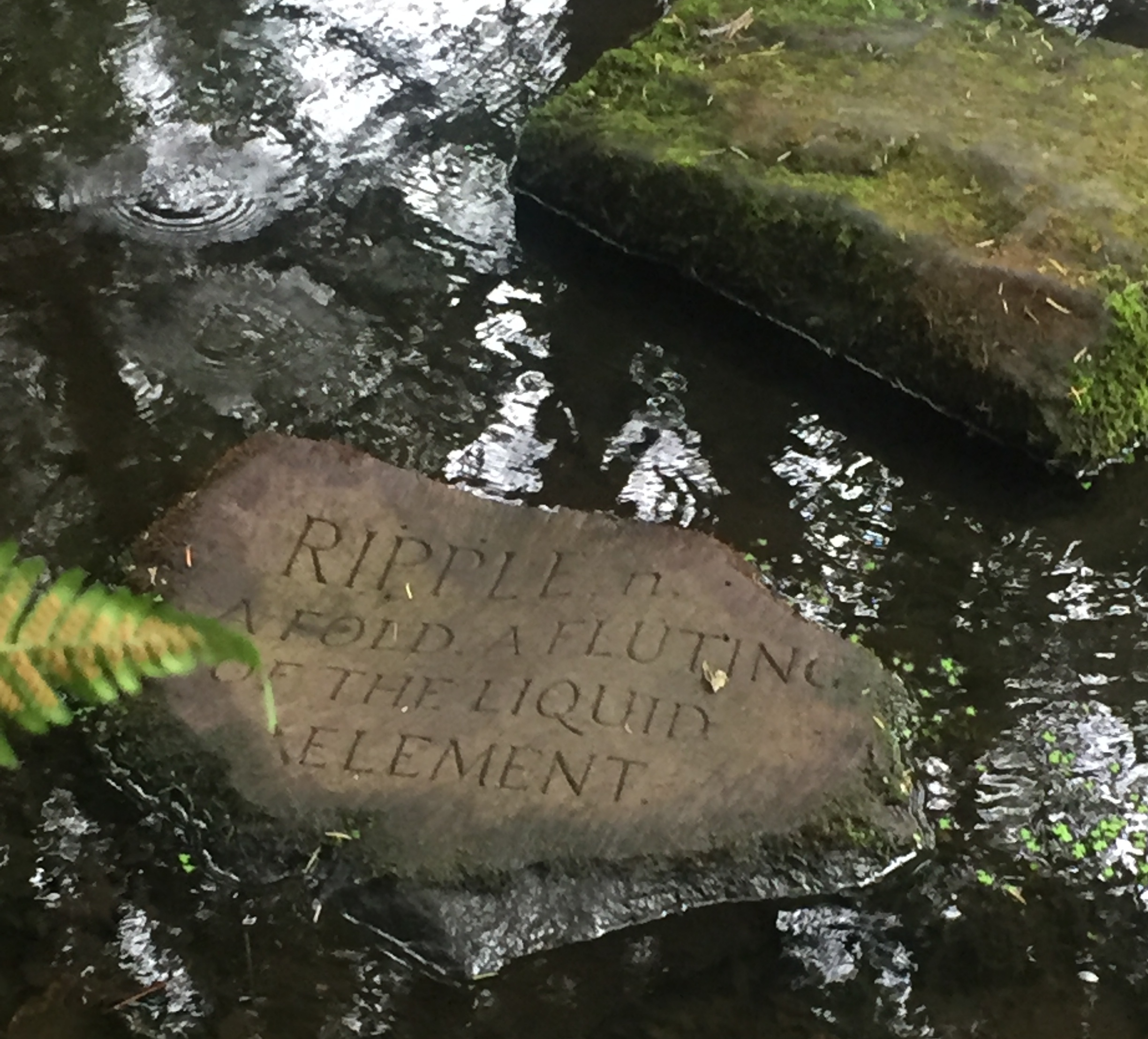 Ripple effect: engraved stone at Ian Hamilton Findlay's Little Sparta