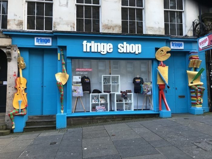 Fringe shop, starting point of the Edinburgh Comedy tour launched in very different times ten years ago